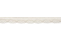 Bowtique Cotton Lace Ribbon - 12mm wide - Natural (5m reel)