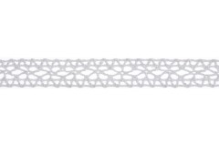 Bowtique Cotton Lace Ribbon - 14mm wide - White (5m reel)