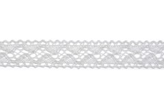 Bowtique Cotton Lace Ribbon - 18mm wide - White (5m reel)