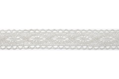 Bowtique Cotton Lace Ribbon - 20mm wide - Cream (5m reel)