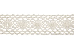 Bowtique Cotton Lace Ribbon - 30mm wide - Cream (5m reel)