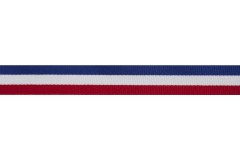 Bowtique Grosgrain Ribbon - 15mm wide - Stripes - Red / White / Blue (5m reel)