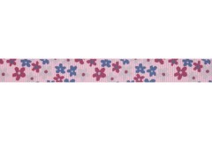 Bowtique Grosgrain Ribbon - 15mm wide - Flowers - Light Pink (5m reel)