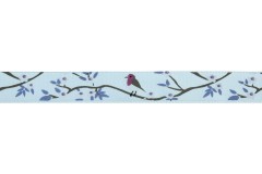 Bowtique Satin Ribbon - 15mm wide - Robin Floral - Pale Blue (5m reel)