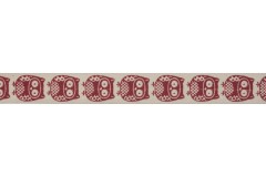 Bowtique Natural Cotton Ribbon - 15mm wide - Owls - Red (5m reel)
