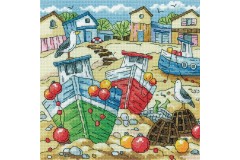 Heritage Crafts - Karen Carter - By The Sea - Beach Boats (Cross Stitch Kit)