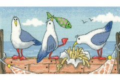 Heritage Crafts - Karen Carter - By The Sea - Fish 'N' Chips (Cross Stitch Kit)