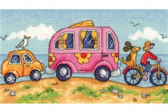 Heritage Crafts - Karen Carter - By The Sea - Are We There Yet? (Cross Stitch Kit)