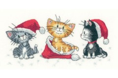 Heritage Crafts - Peter Underhill - Cats Rule - Christmas Kittens (Cross Stitch Kit)