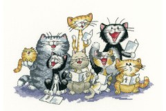 Heritage Crafts - Peter Underhill - Cats Rule - The Choir (Cross Stitch Kit)