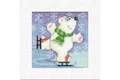 Heritage Crafts - Karen Carter Christmas Cards - Polar Bear (Cross Stitch Kit)