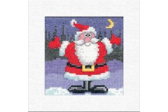 Heritage Crafts - Karen Carter Christmas Cards - Santa (Cross Stitch Kit)