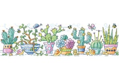 Heritage Crafts - Karen Carter Collection - Cactus Garden (Cross Stitch Kit)