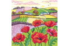 Heritage Crafts - Karen Carter Collection - Poppy Landscape (Cross Stitch Kit)