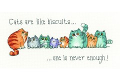 Heritage Crafts - Peter Underhill - Cats and Biscuits (Cross Stitch Kit)