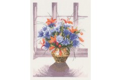 Heritage Crafts - John Clayton - Window Flowers - Brass Vase (Cross Stitch Kit)