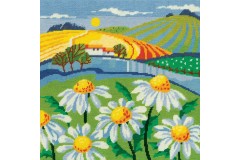 Heritage Crafts - Karen Carter - Daisy Landscape (Tapestry Kit)
