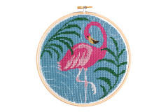 Hawthorn Handmade - Contemporary Cross Stitch Kit - Flamingo