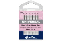Hemline Machine Needles, Universal, Size 70/10, Fine (pack of 6)