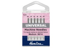 Hemline Machine Needles, Universal, Size 90/14, Medium (pack of 6)