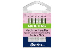 Hemline Machine Needles, Quilting, Size 90/14, Medium (pack of 6)