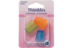 Hemline Thimble, Lightweight, Assorted Sizes (pack of 3)