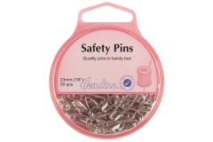 Hemline Safety Pins, 23mm, Silver (pack of 50)