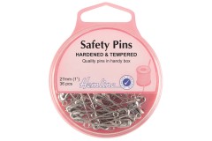 Hemline Safety Pins, 27mm, Silver (pack of 36)
