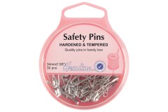 Hemline Safety Pins, 34mm, Silver (pack of 30)