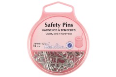 Hemline Safety Pins, 38mm, Silver (pack of 24)
