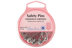 Hemline Safety Pins, 46mm, Silver (pack of 18)