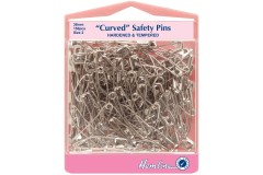 Hemline Safety Pins, Curved, 38mm, Silver (pack of 150)