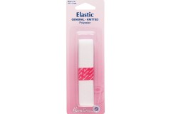Elastic - General Knitted Elastic - 20mm wide - White (1m length)