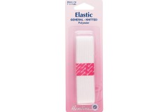 Elastic - General Knitted Elastic - 25mm wide - White (1m length)