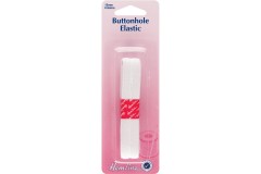Elastic - Buttonhole Elastic - 15mm wide - White (0.9m length)