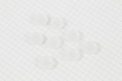 Round Dished Buttons, White, 13.75mm (pack of 8)
