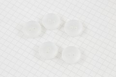 Round Dished Buttons, White, 16.25mm (pack of 5)