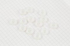 Round 2-Hole Rimmed Buttons, White, 11.25mm (pack of 13)
