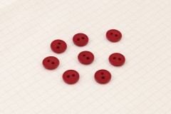 Round Rimmed Buttons, Dark Red, Plastic, 11.25mm (pack of 8)
