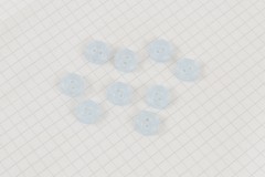 Round Scalloped Rim Buttons, Pearlescent Baby Blue, 11.25mm (pack of 9)