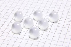 Round Domed Buttons, Pearlescent White, 10mm (pack of 7)