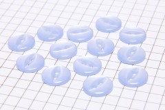 Round Fisheye Buttons, Pearlescent Baby Blue, 11.25mm (pack of 13)