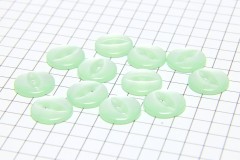 Round Fisheye Buttons, Pearlescent Light Green, 11.25mm (pack of 13)