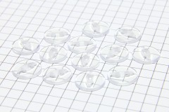 Round Fisheye Buttons, Clear, 11.25mm (pack of 13)