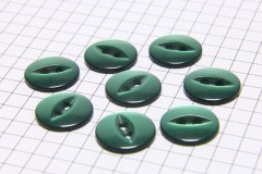 Round Fisheye Buttons, Pearlescent Dark Green, 13.75mm (pack of 8)