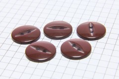Round Fisheye Buttons, Pearlescent Burgundy, 16.25mm (pack of 5)
