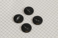 Round Fisheye Buttons, Black, 18.75mm (pack of 4)