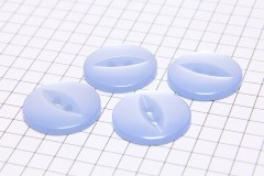 Round Fisheye Buttons, Pearlescent Baby Blue, 18.75mm (pack of 4)