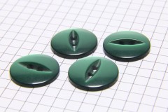 Round Fisheye Buttons, Pearlescent Dark Green, 18.75mm (pack of 4)