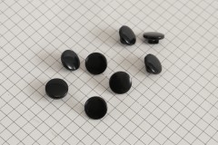 Round Flat Buttons, Black, 11.25mm (pack of 8)